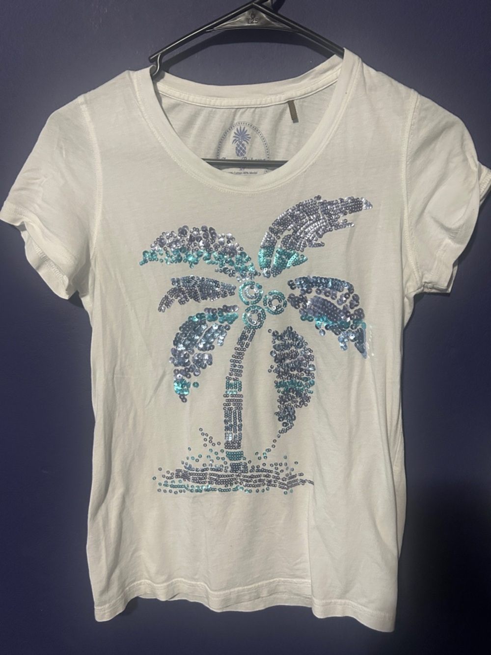 Sequin Palm Tree Tee